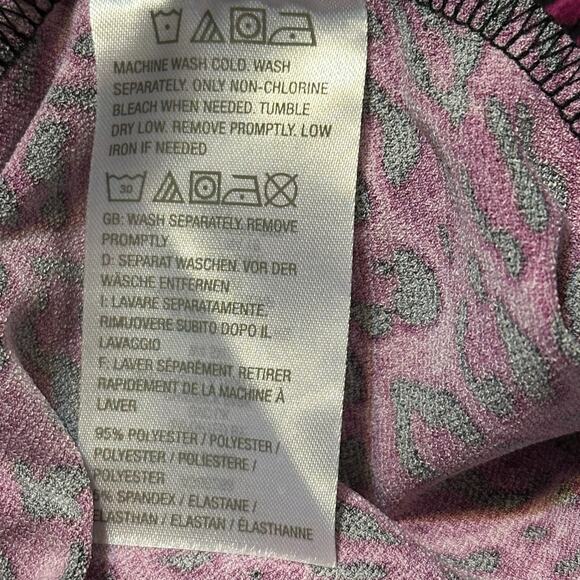 Susan Graver Liquid Knit Tunic Top 2X Berry Purple Black Animal Print Mock Neck - Picture 8 of 8